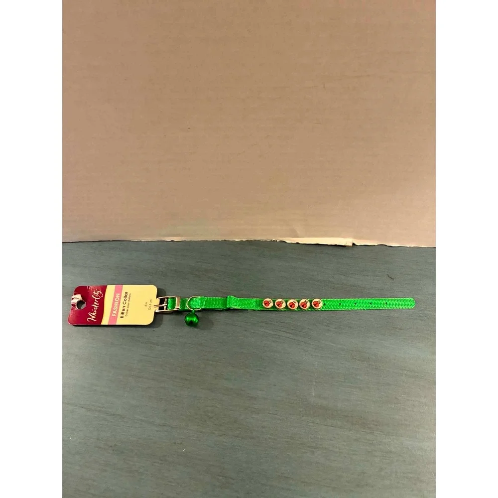 Whisker City Kitten Collar Small 8in Green New Ladybug Charms Bell 5170945